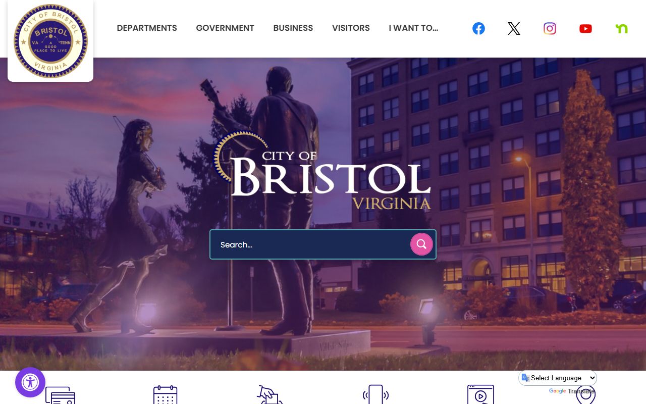 Bristol Virginia city website and police department