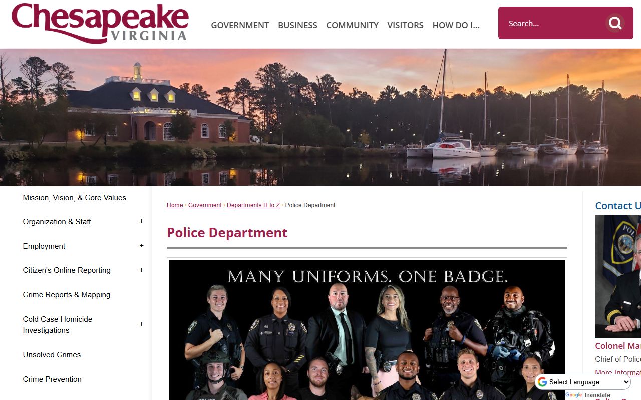 Chesapeake Police Department sex offender registry