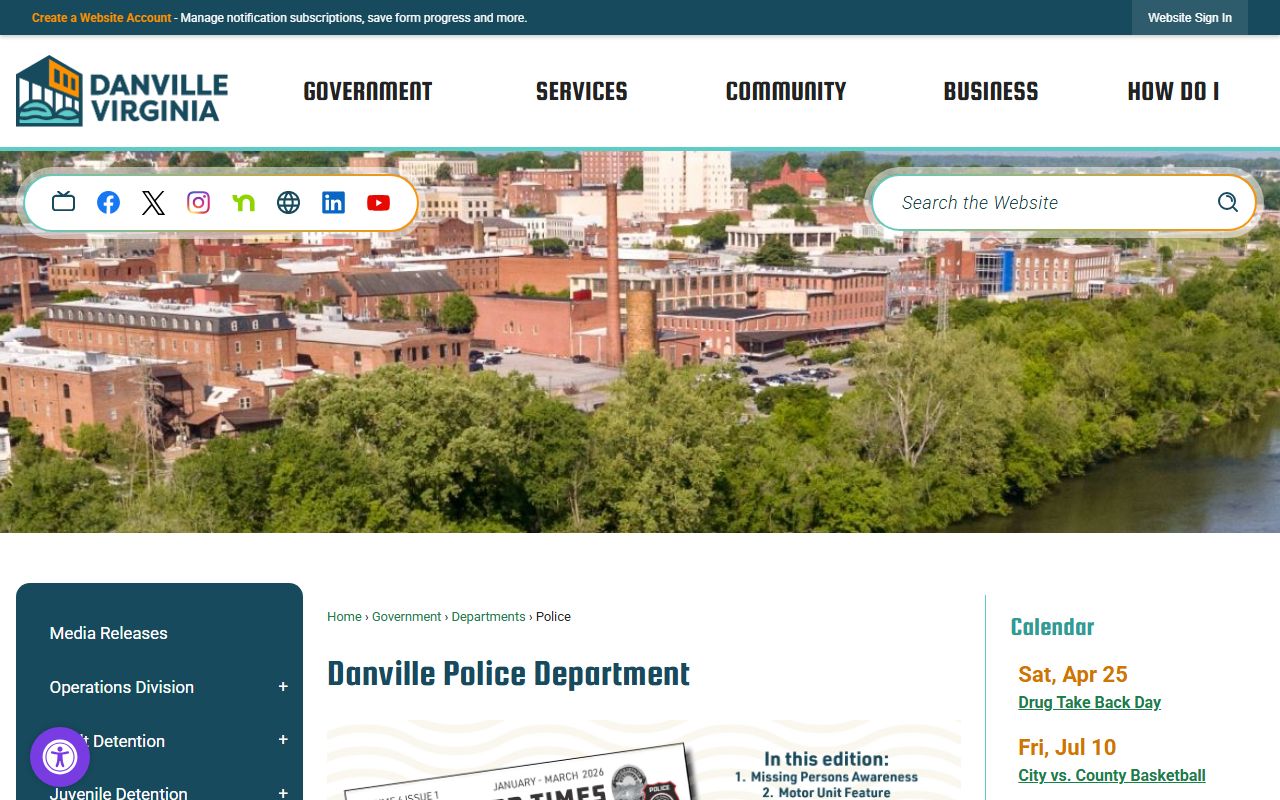 Danville Police Department sex offender registry coordination