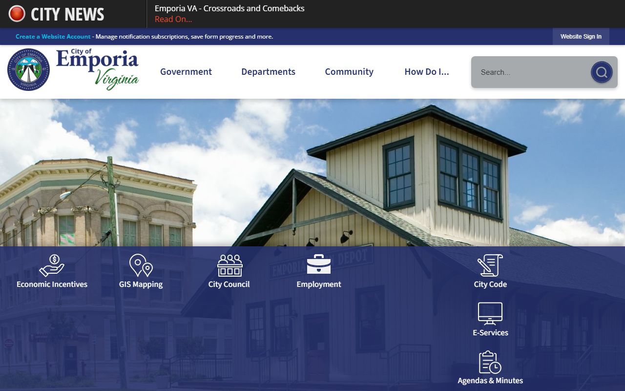 Emporia city website and police department