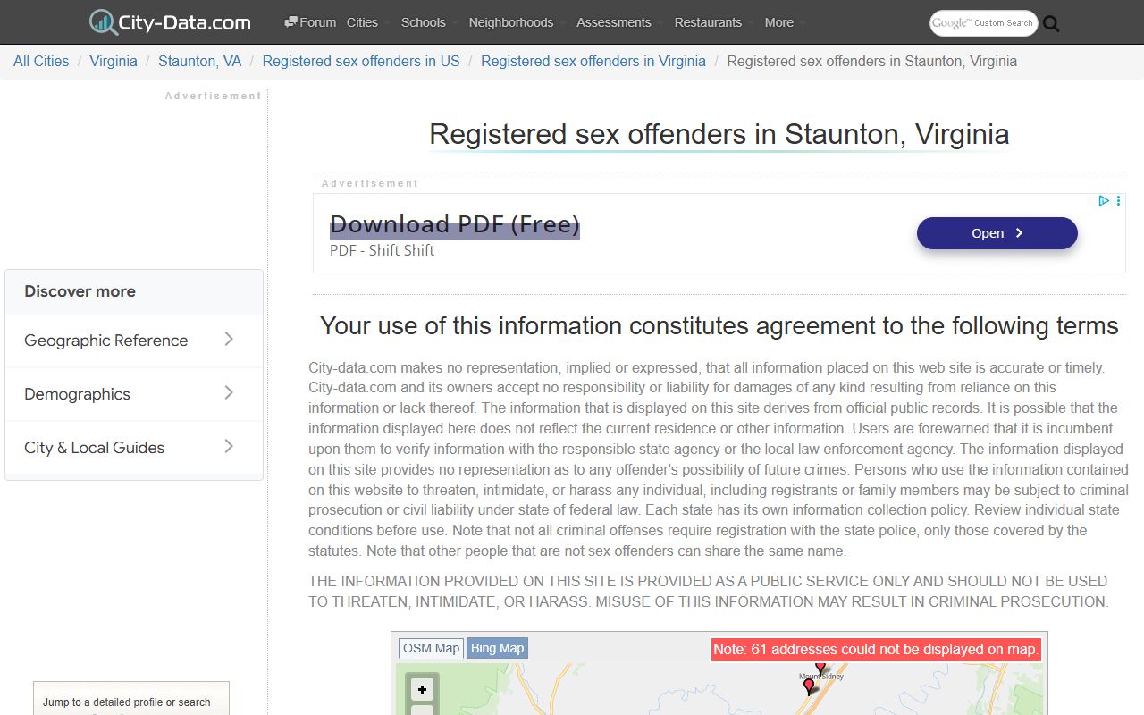 Staunton Police Department sex offender registry coordination