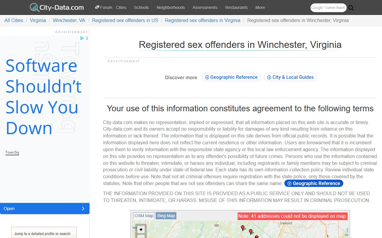 Winchester Police Department sex offender registry enforcement