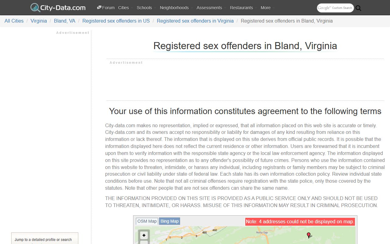 Bland County sex offender information