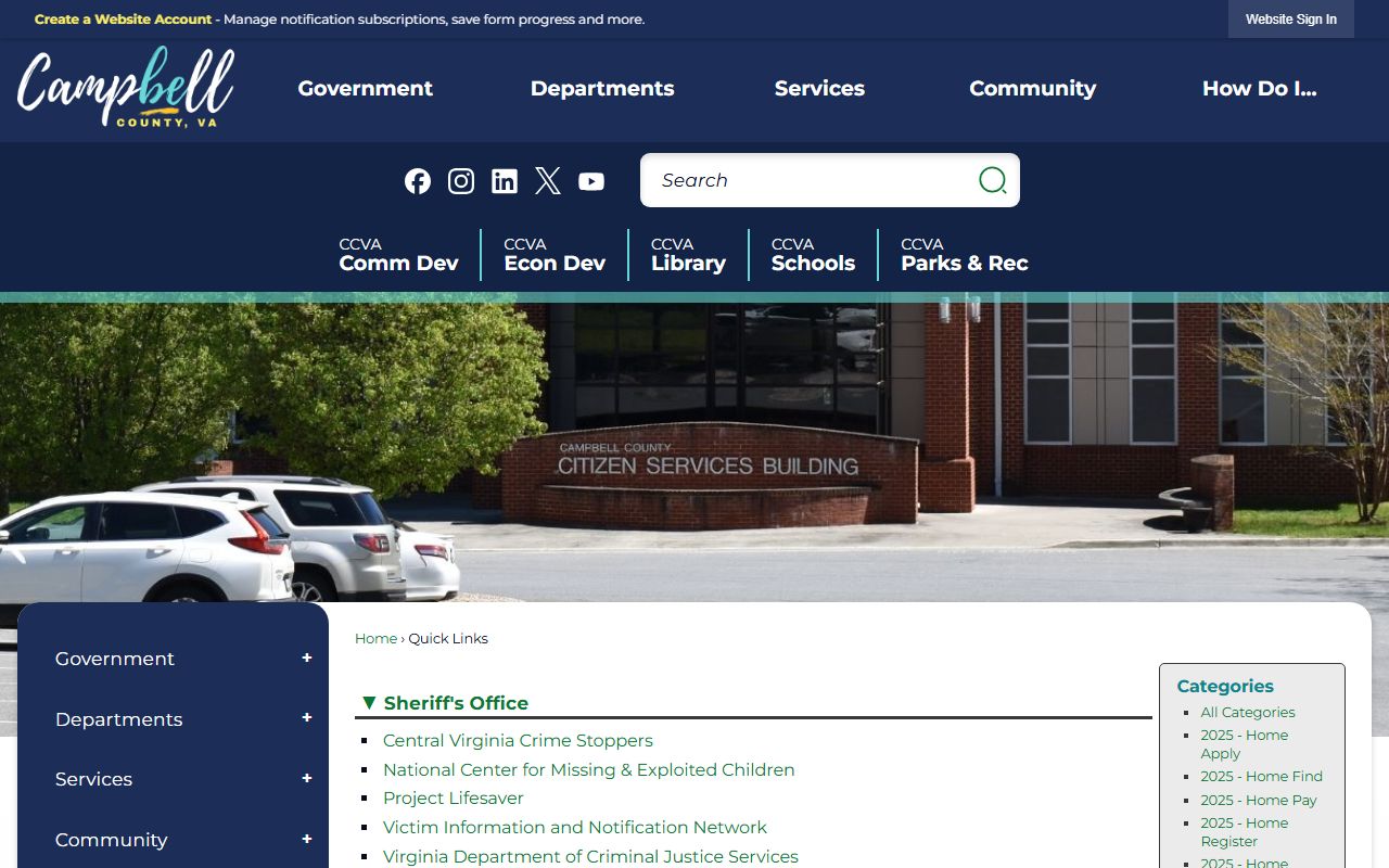 Campbell County Sheriff quick links sex offender registry