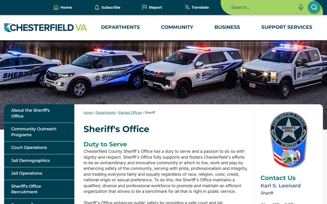 Chesterfield County Sheriff Office sex offender registry