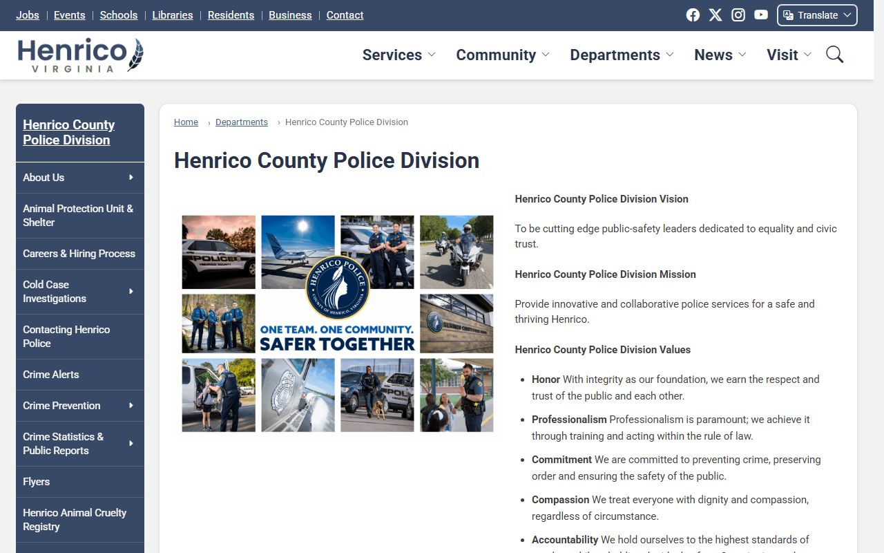 Henrico County Police Division sex offender registry