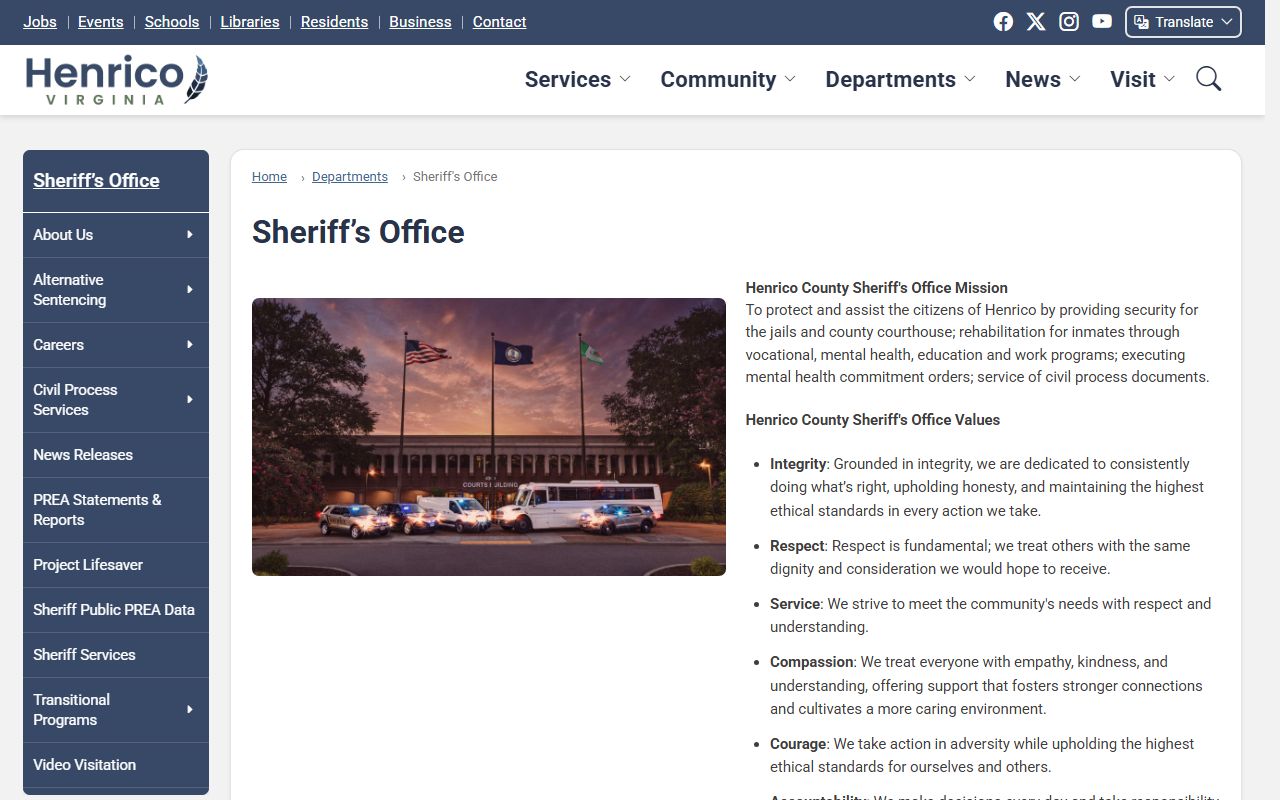 Henrico County Sheriff Office sex offender registry compliance