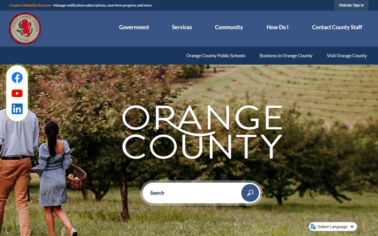 Orange County Virginia official website sex offender registry