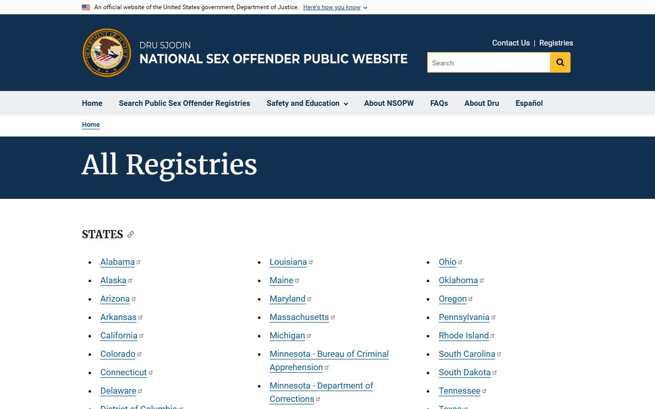 National sex offender public website NSOPW Virginia